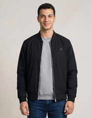 Black Plain Bomber Jacket