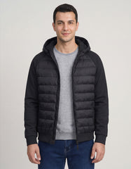 Black Plain Hybrid Jacket