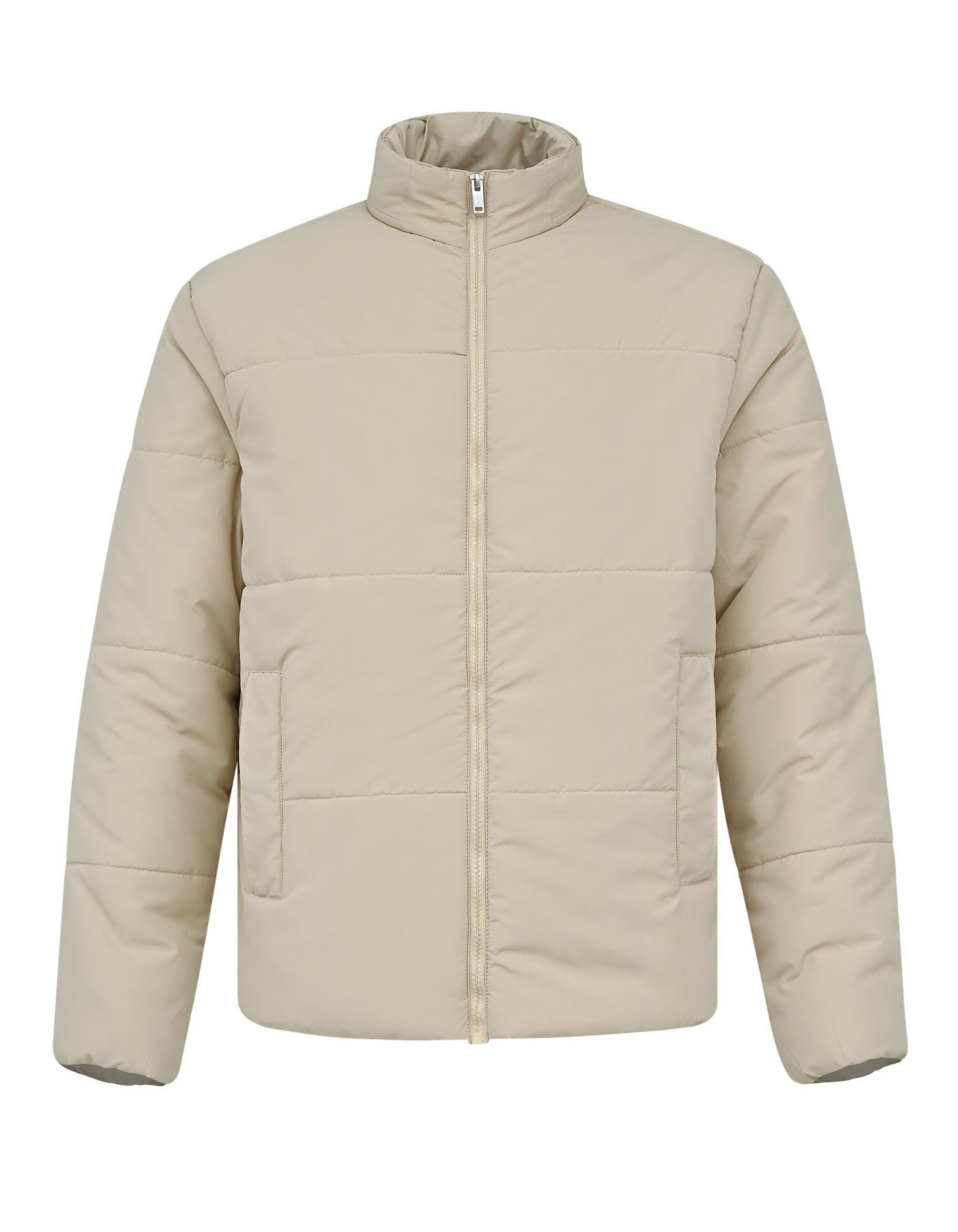 Fawn Plain Mock Neck Puffer Jacket