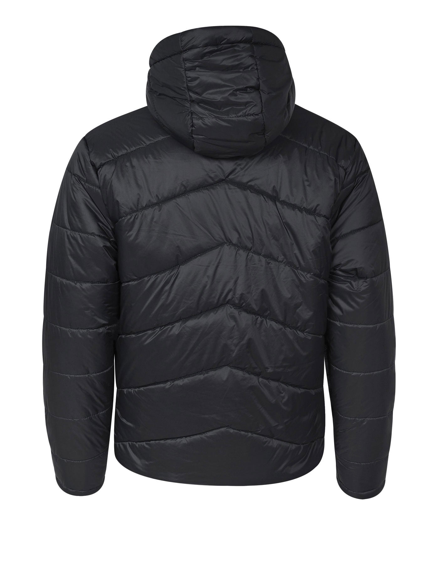 Black Plain Hooded Puffer Jacket
