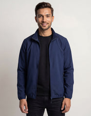 Navy Plain Windbreaker Jacket