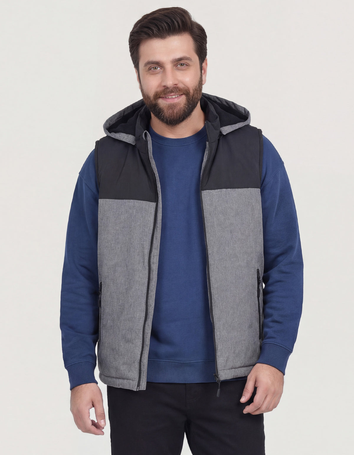 Grey Plain Gilet Jacket