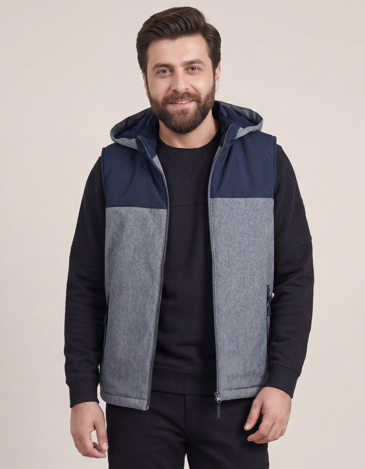 Navy Plain Gilet Jacket