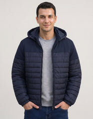 E Blue Plain Hybrid Jacket