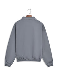 Cement Plain Zip-Up Chore Jacket