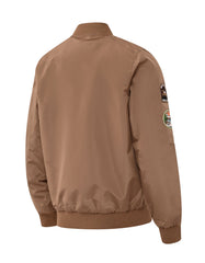 Dark Brown Patch Detail Bomber Jacket