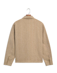 Taupe Green Wool Blend Aviator Jacket