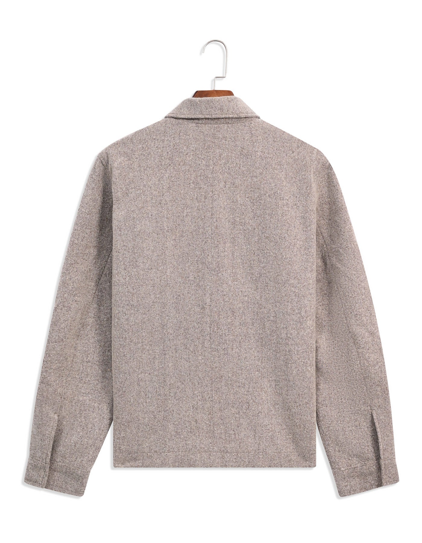 Sand Wool Blend Aviator Jacket