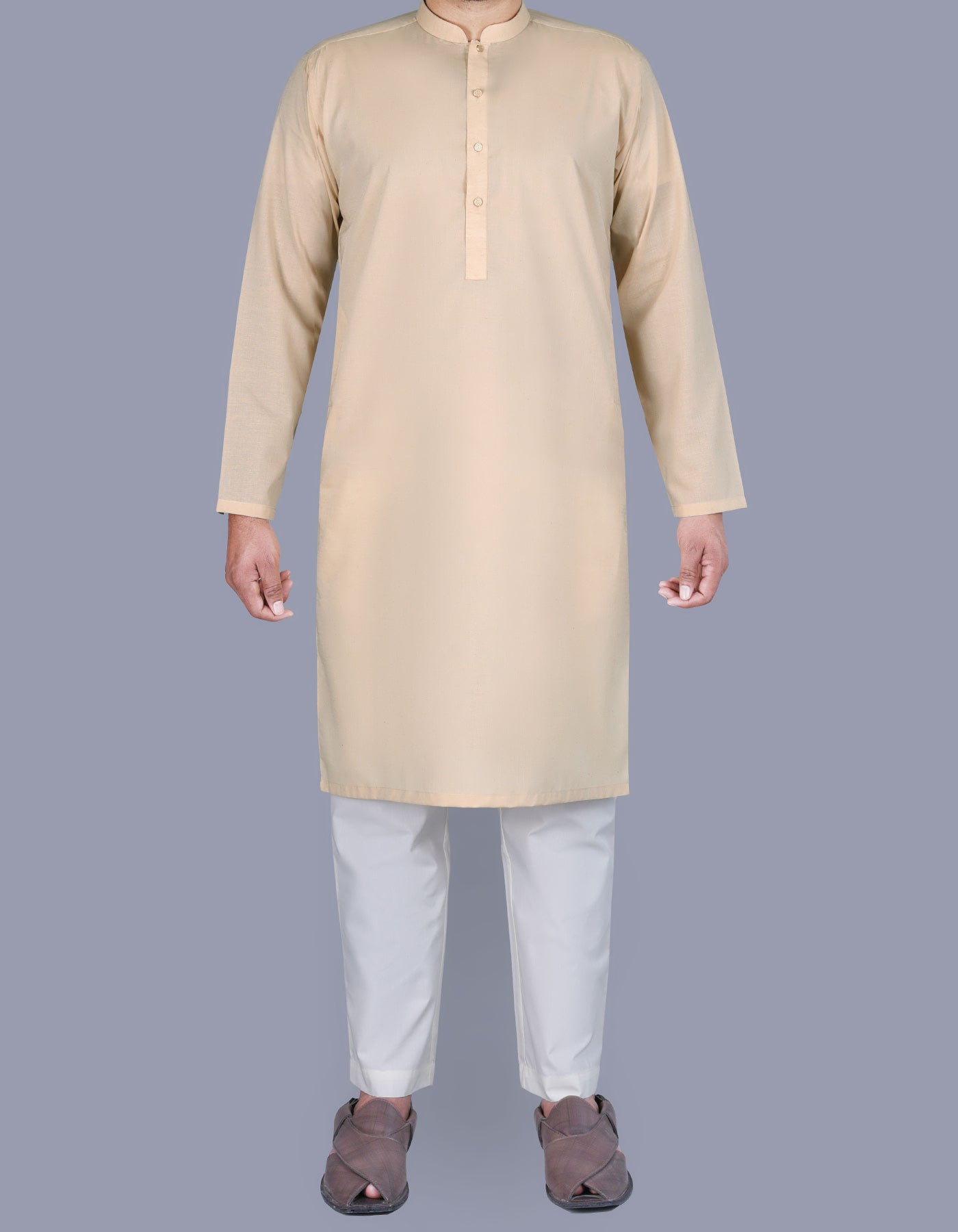 Beige Plain Kurta K2300-3-XS