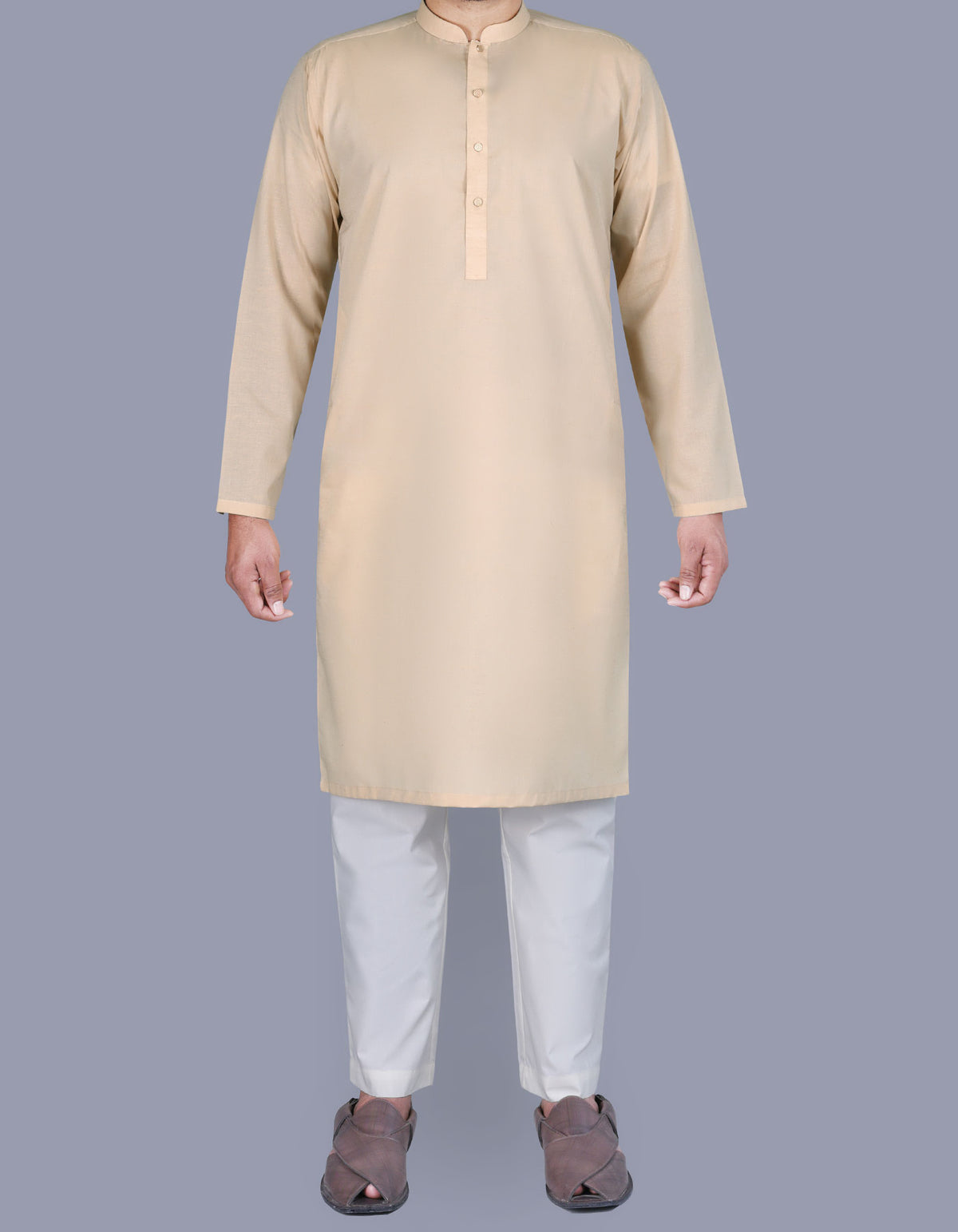 Beige Plain Kurta K2300-3-XS