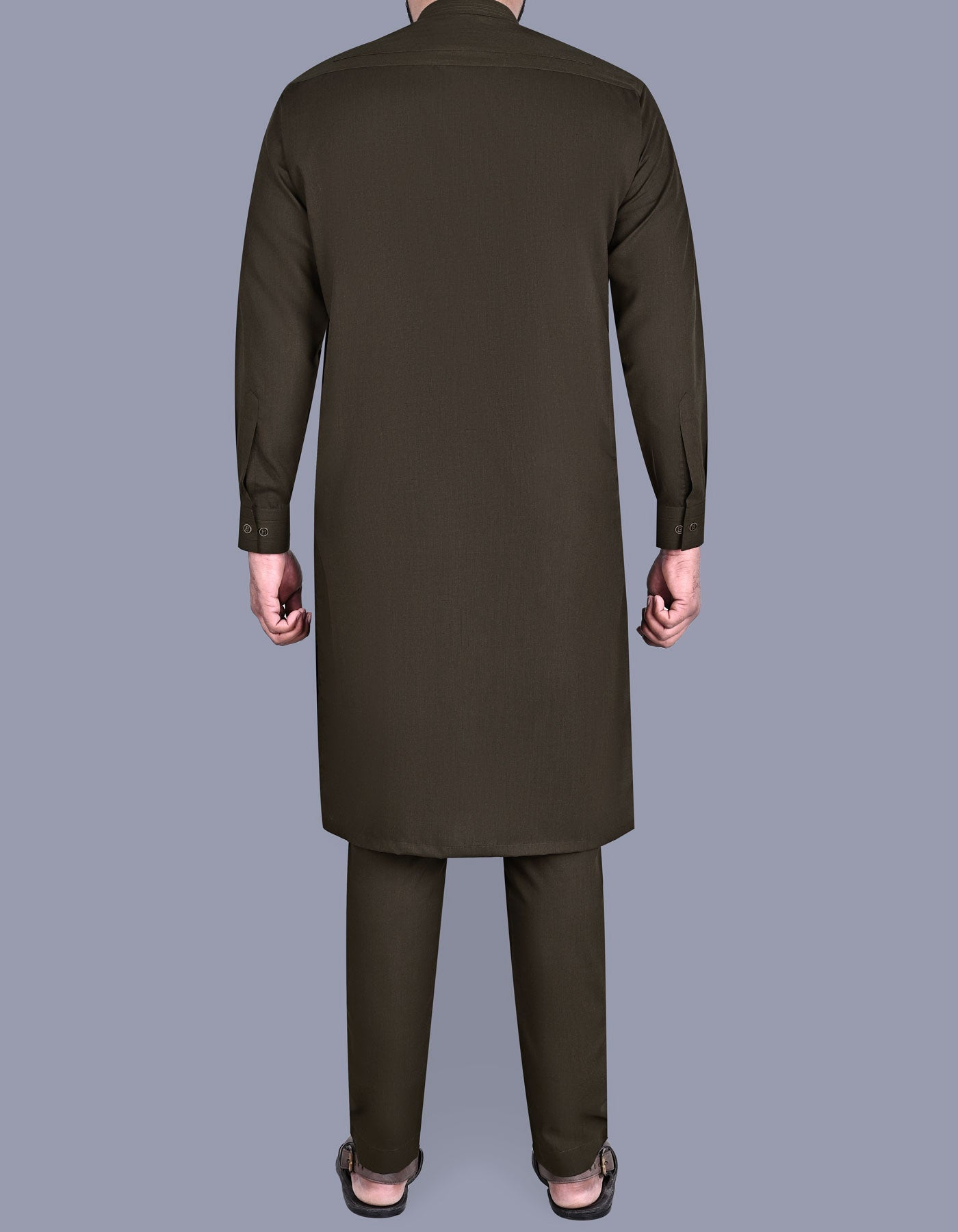 D Brown Texture Kurta Pajama KP2401-3-XL