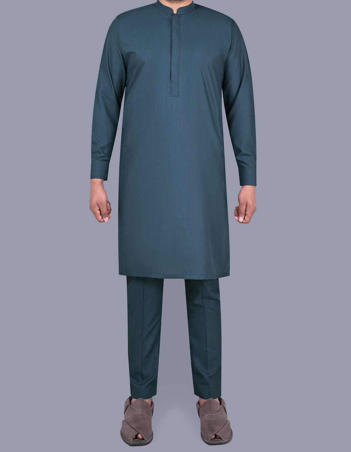 Teal Texture Kurta Pajama KP2402-4-XS