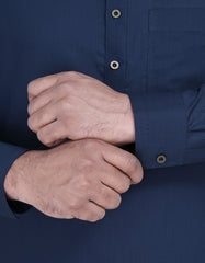 Navy Texture Kurta Pajama KP2501-1-M