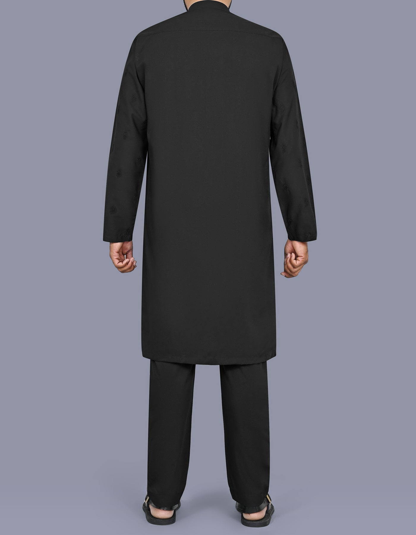Black Plain Kurta Pajama KP2600-1-M