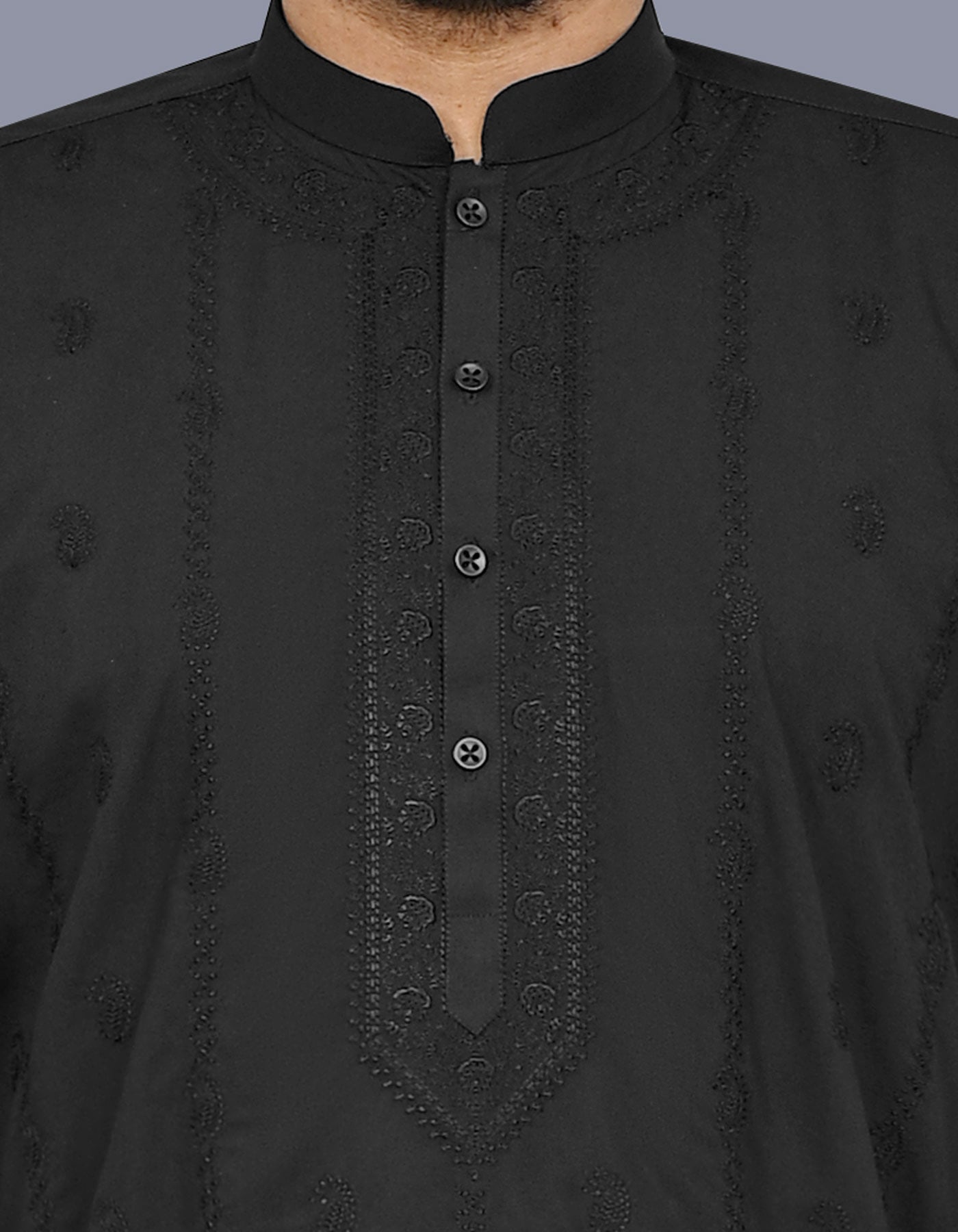 Black Plain Kurta Pajama KP2600-1-S