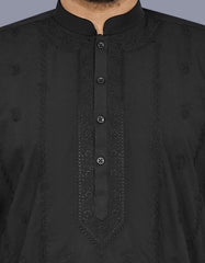 Black Plain Kurta Pajama KP2600-1-S