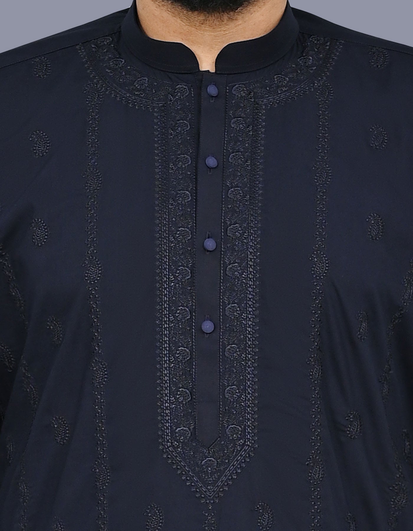 Navy Plain Kurta Pajama KP2600-S