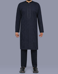Navy Plain Kurta Pajama KP2600-XS
