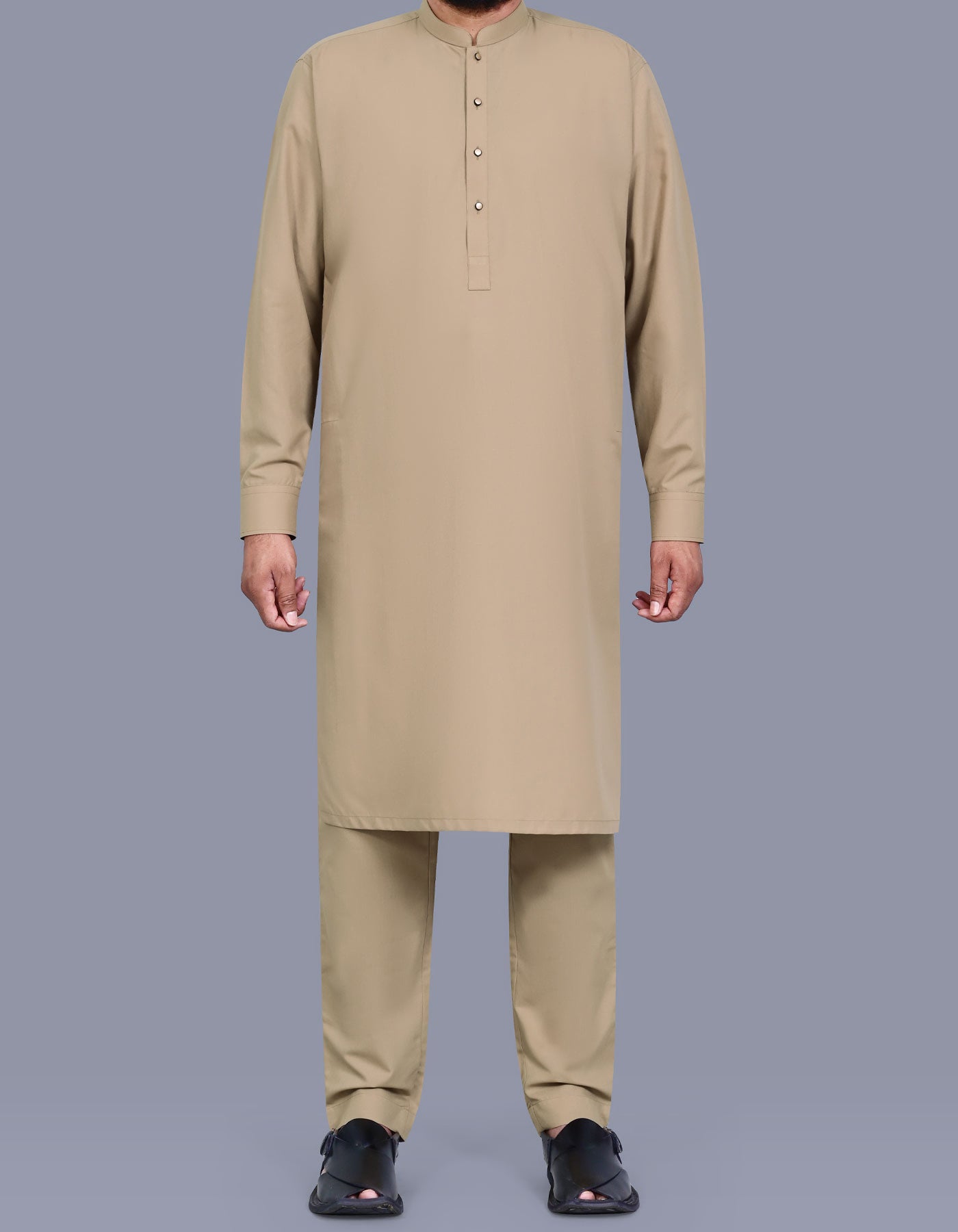 Khaki Texture Kurta Pajama KP2606-XS