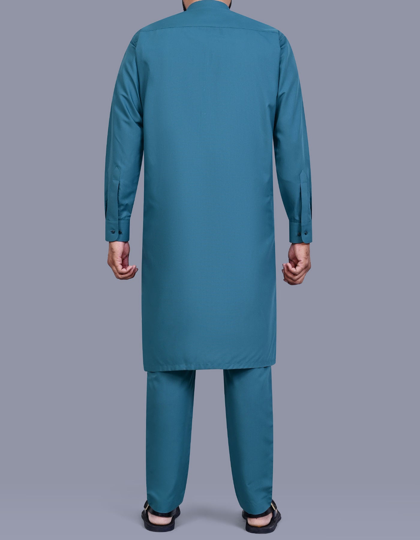 L Teal Texture Kurta Pajama KP2607-L