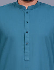 L Teal Texture Kurta Pajama KP2607-S