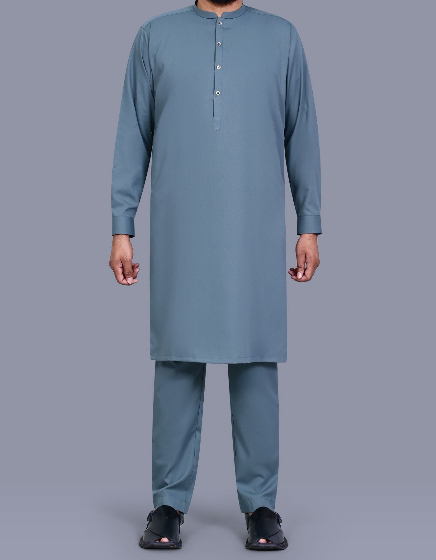 M Grey Texture Kurta Pajama KP2608S-XS