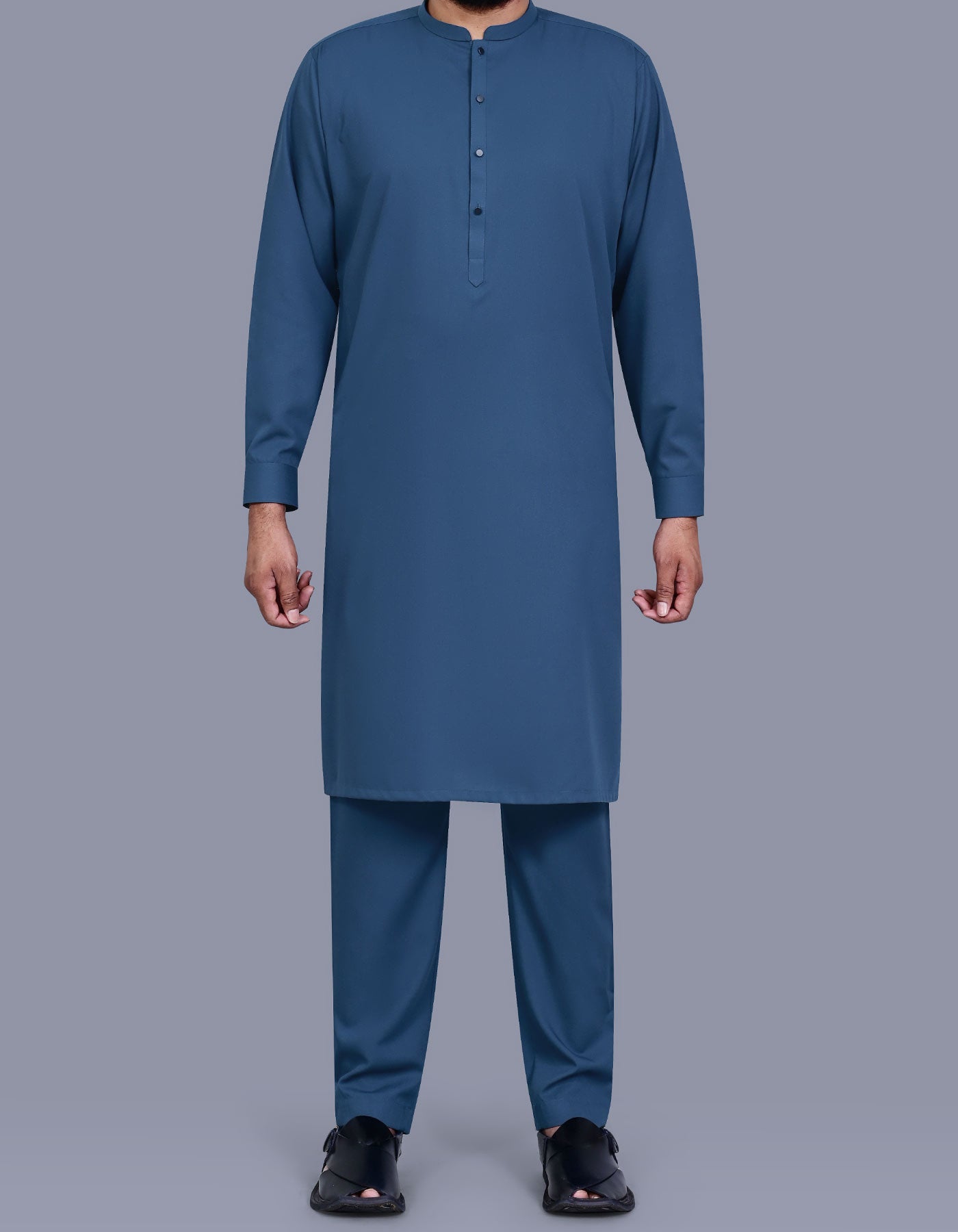 Blue Texture Kurta Pajama KP2609R-XS