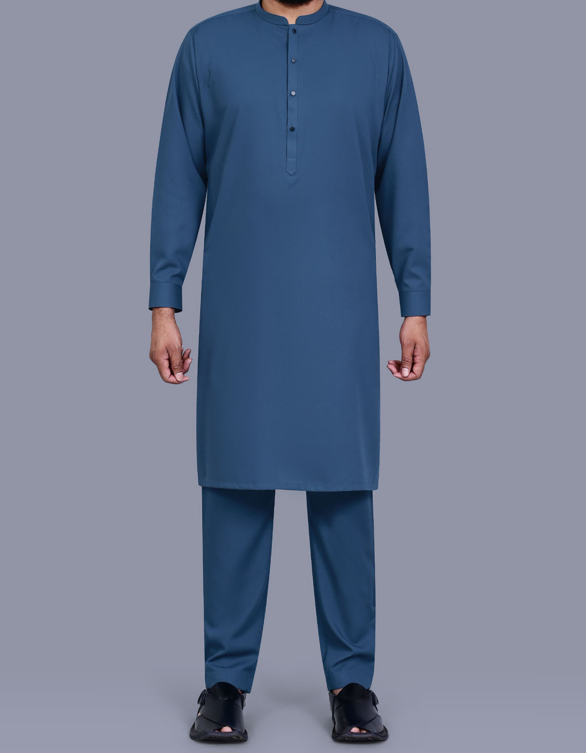 Blue Texture Kurta Pajama KP2609S-XS