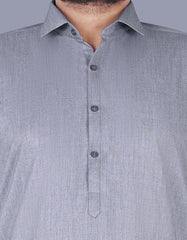 L Grey Plain Kameez Shalwar KS2349-1-S
