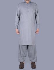 L Grey Plain Kameez Shalwar KS2349-1-XS