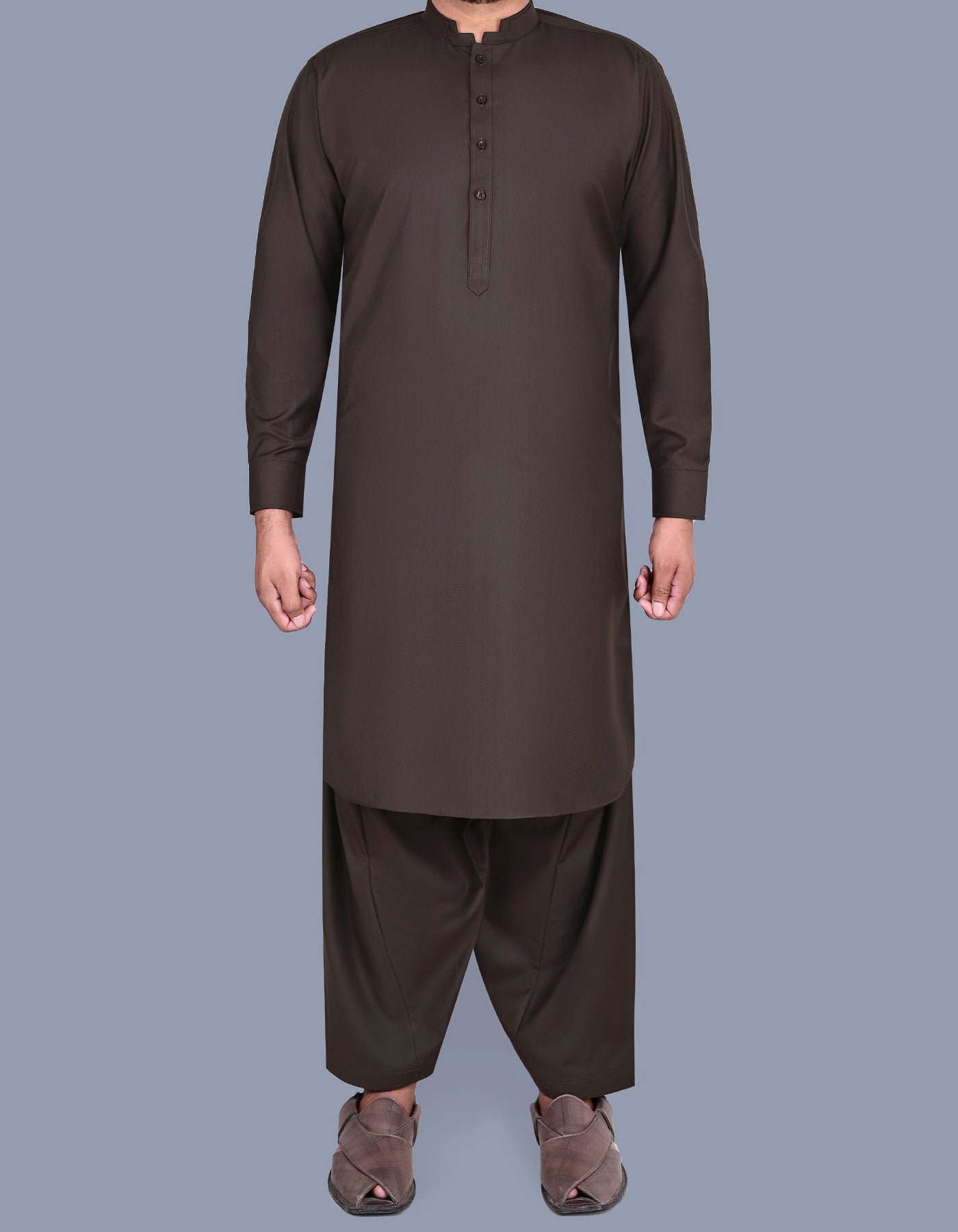Chocolate Plain Kameez Shalwar KS2355-4-XS