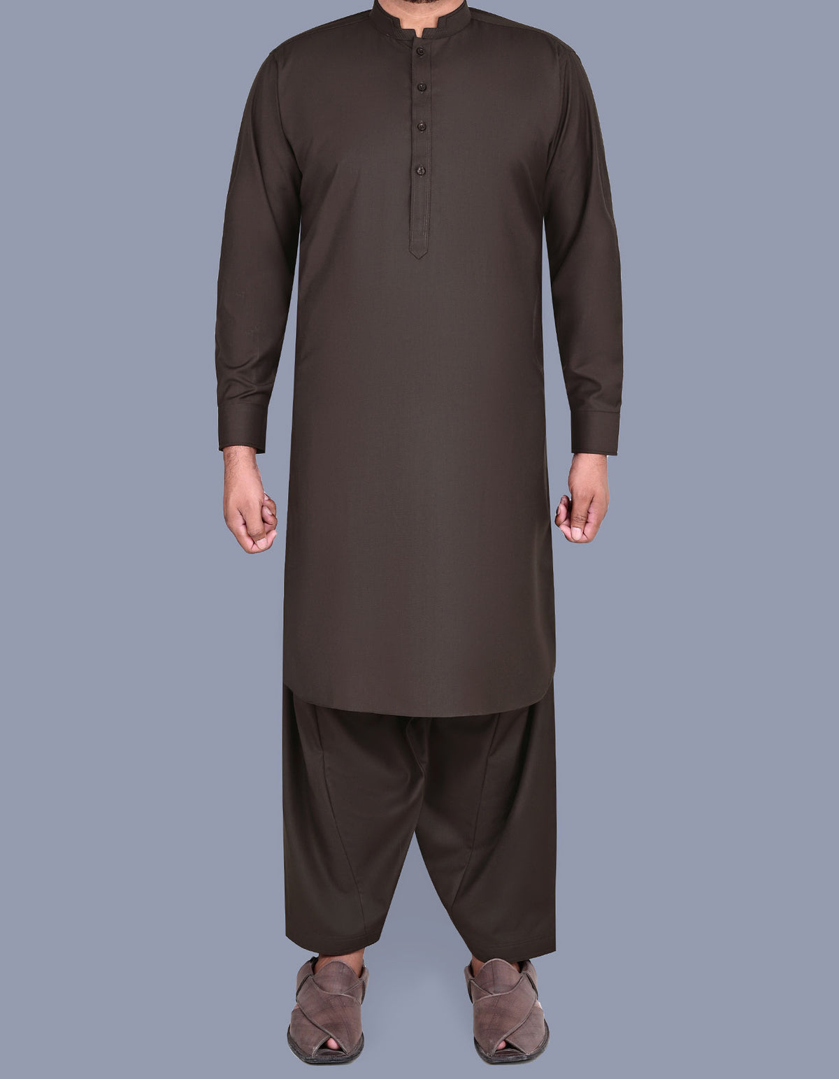 Chocolate Plain Kameez Shalwar KS2355-4-XS
