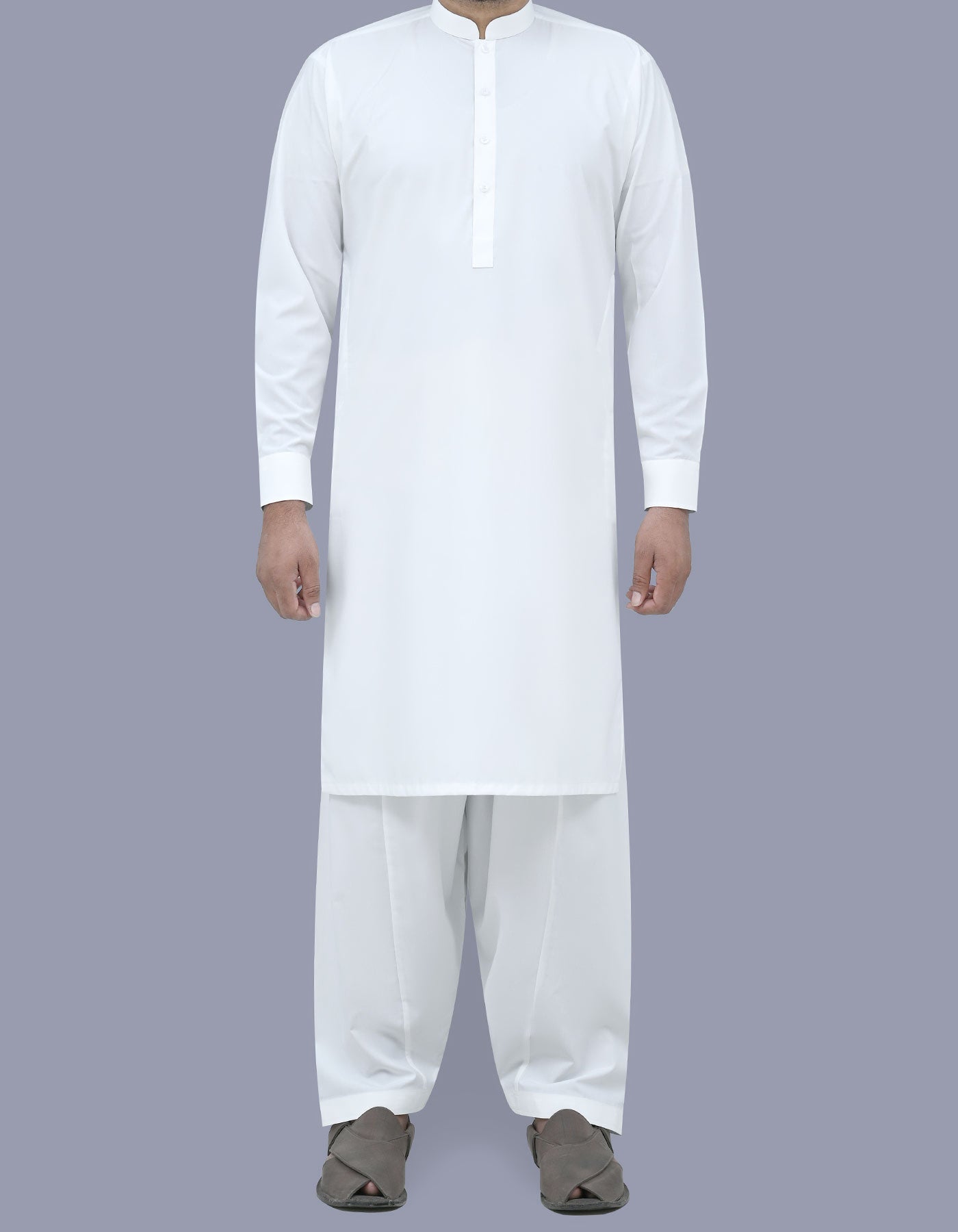 White Plain Kameez Shalwar KS2400-2R-XS