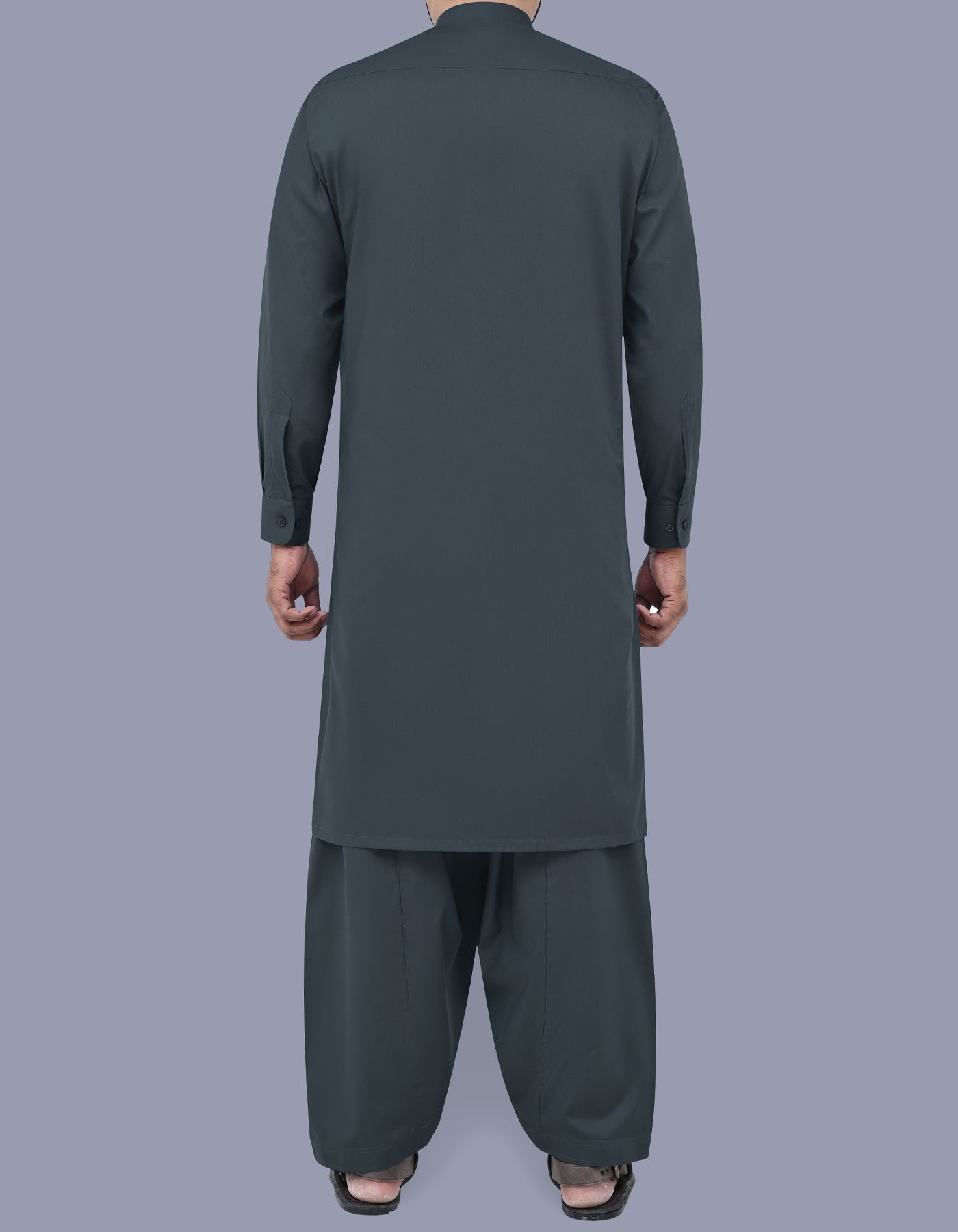 D Grey Plain Kameez Shalwar KS2402-2R-L