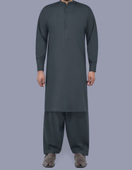 D Grey Plain Kameez Shalwar KS2402-2R-XS
