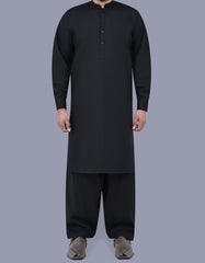 Black Plain Kameez Shalwar KS2404-5S-XS