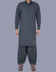 D Grey Plain Kameez Shalwar KS2407-2R-XS