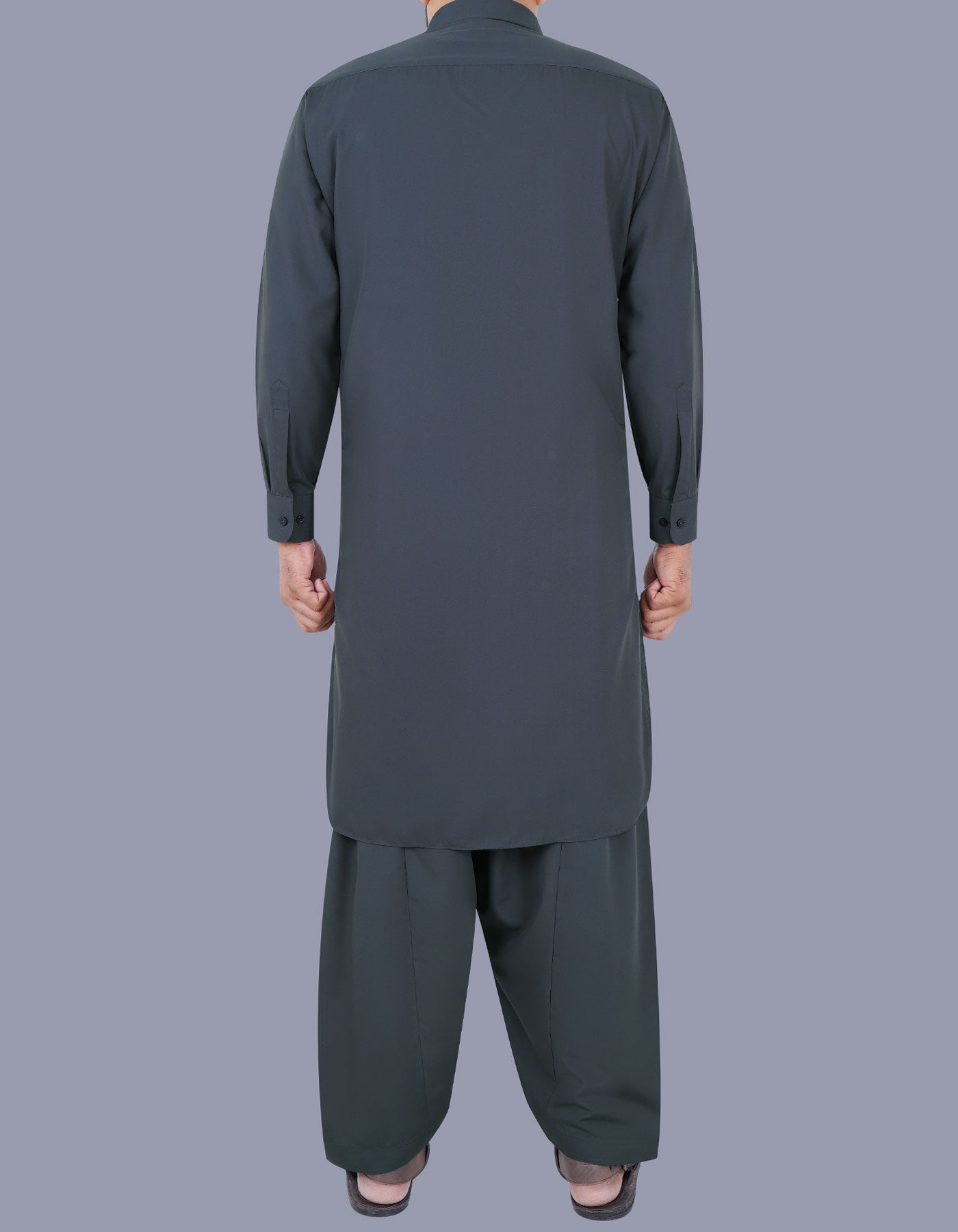 D Grey Plain Kameez Shalwar KS2407-2S-L