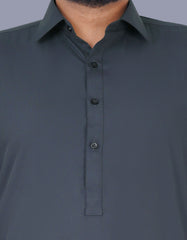 D Grey Plain Kameez Shalwar KS2407-2S-S