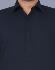 Navy Plain Kameez Shalwar KS2408-1S-S