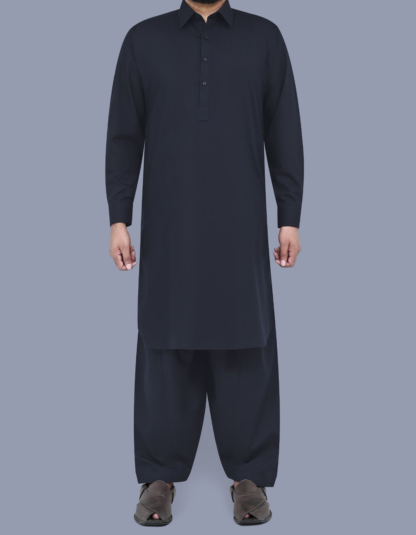 Black Plain Kameez Shalwar KS2409-3R-XS