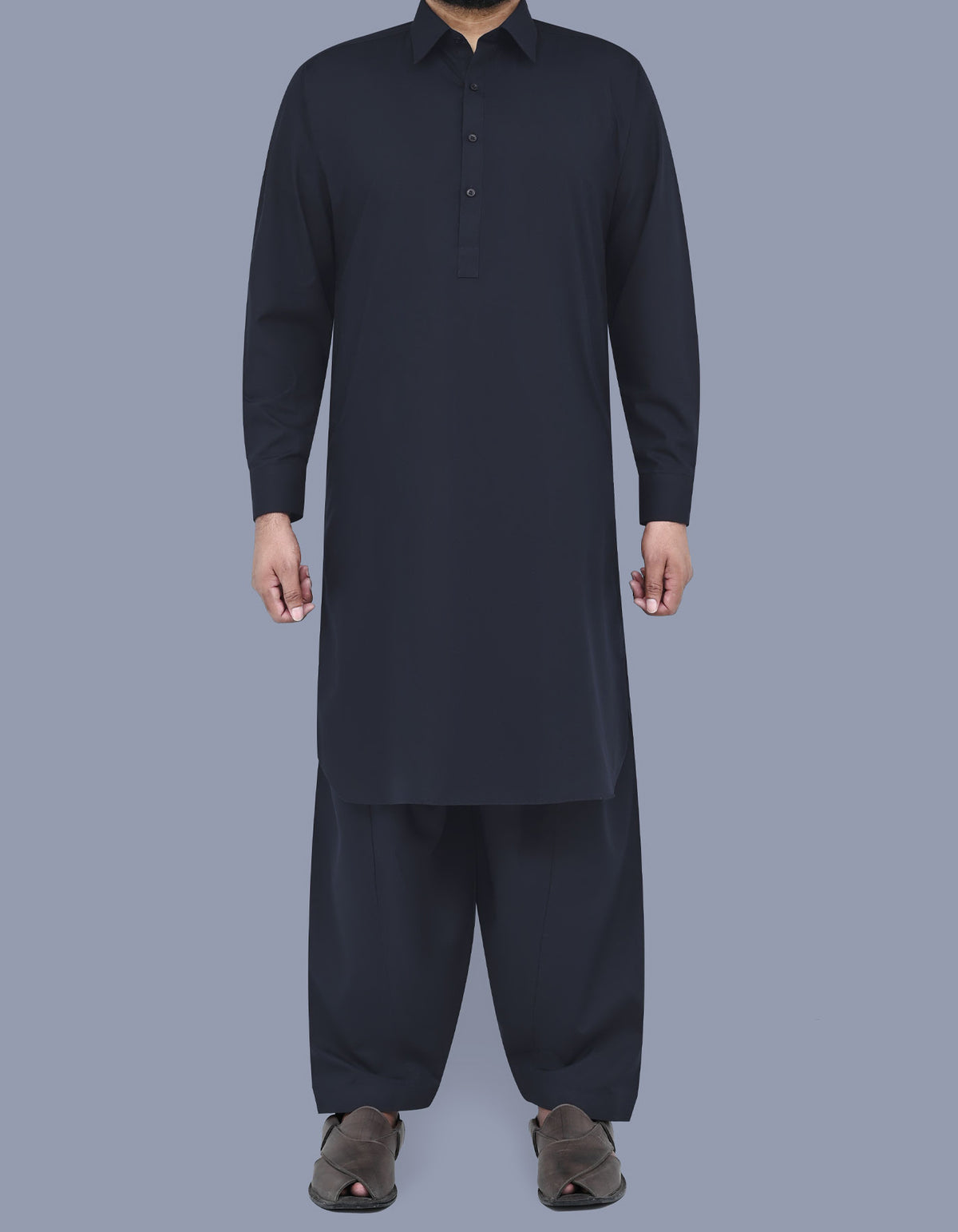 Black Plain Kameez Shalwar KS2409-3R-XS