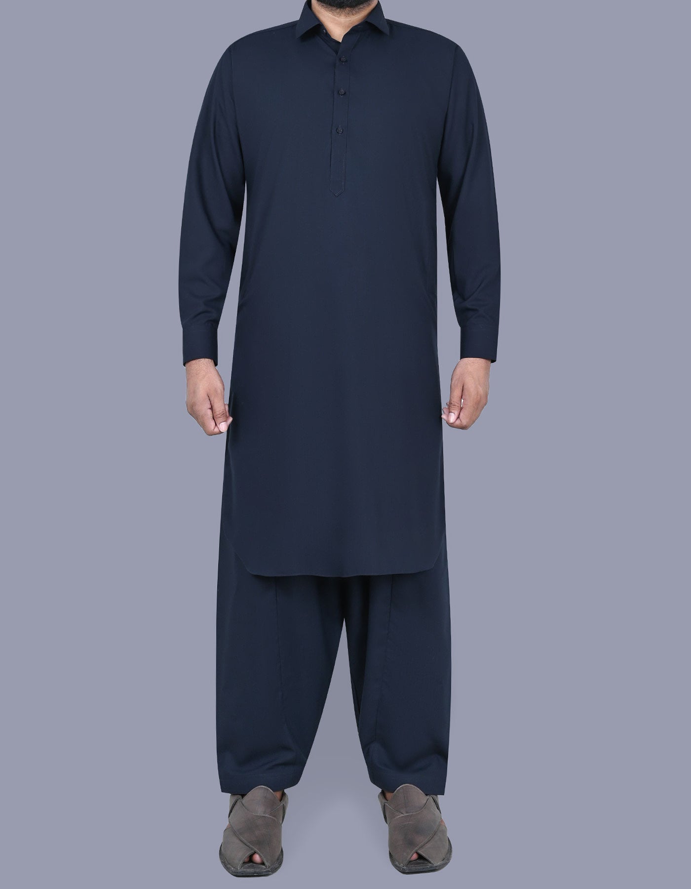 Navy Self Kameez Shalwar KS2428-2R-XS