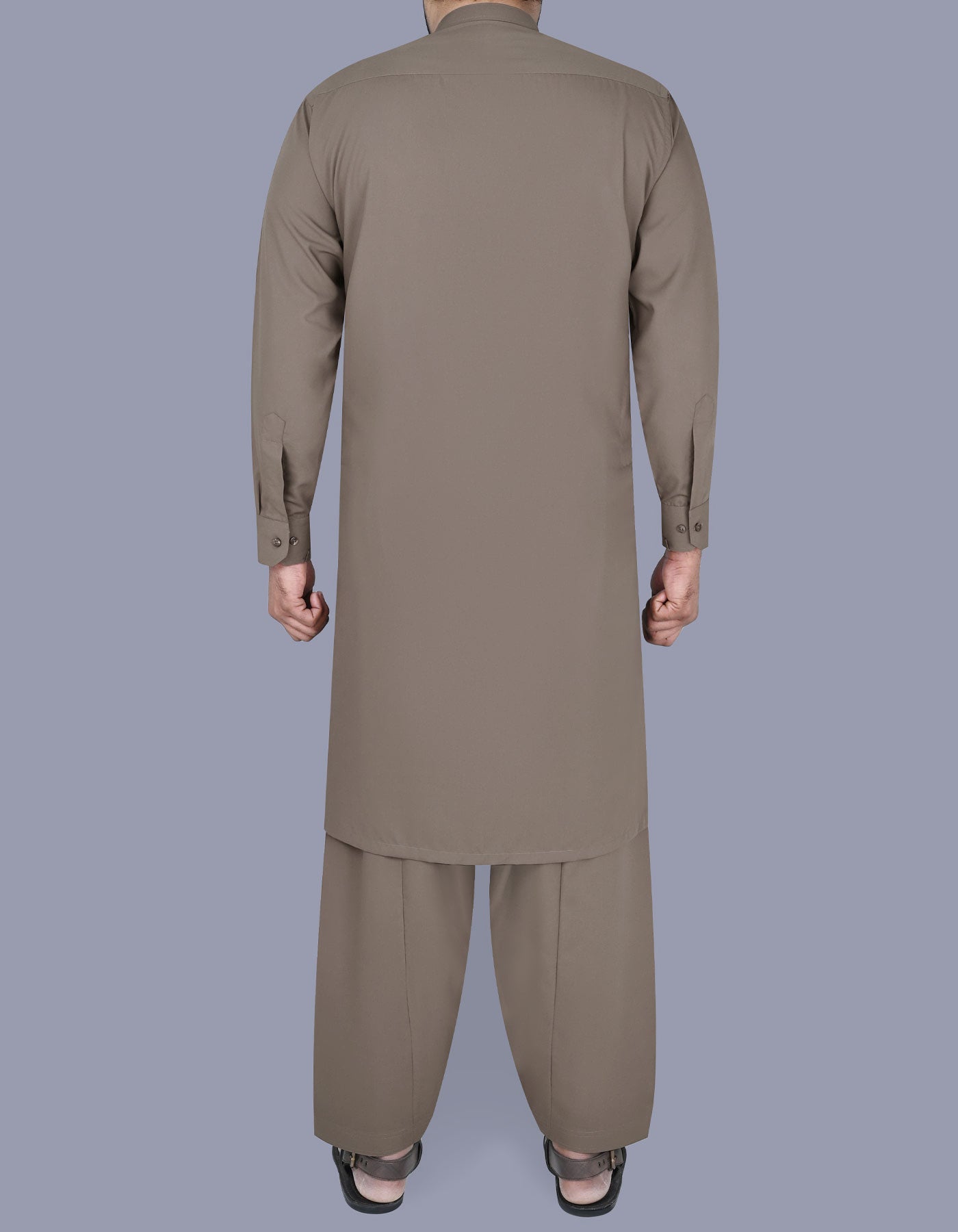 Brown Plain Kameez Shalwar KS2503-1S-L