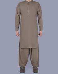 Brown Plain Kameez Shalwar KS2503-1S-XS