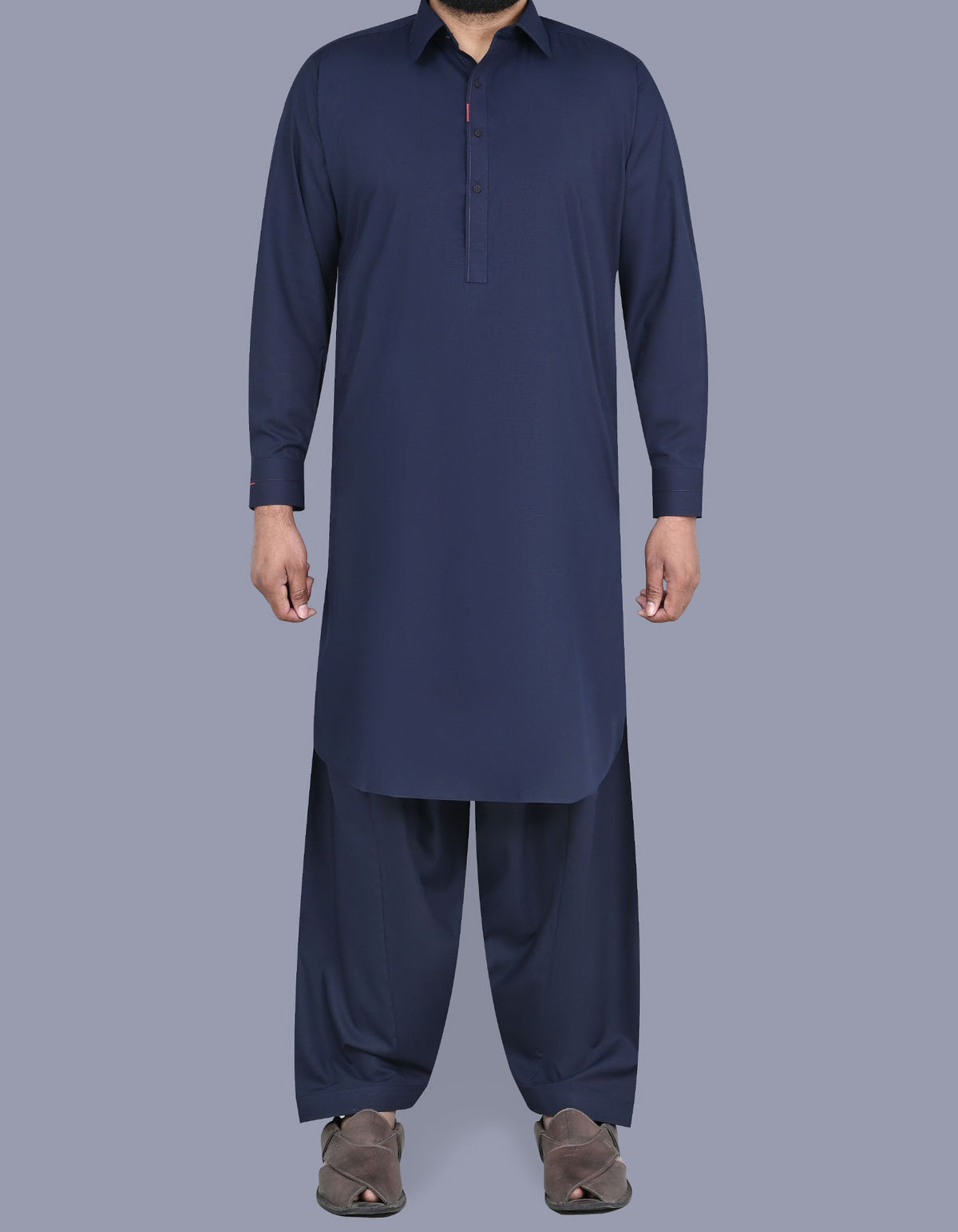 Navy Texture Kameez Shalwar KS2513-1R-XS