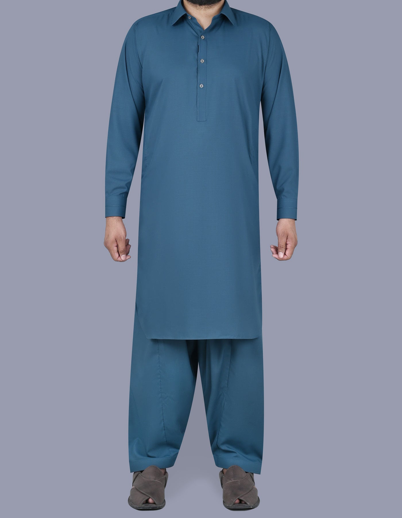 Blue Texture Kameez Shalwar KS2513-2R-XS