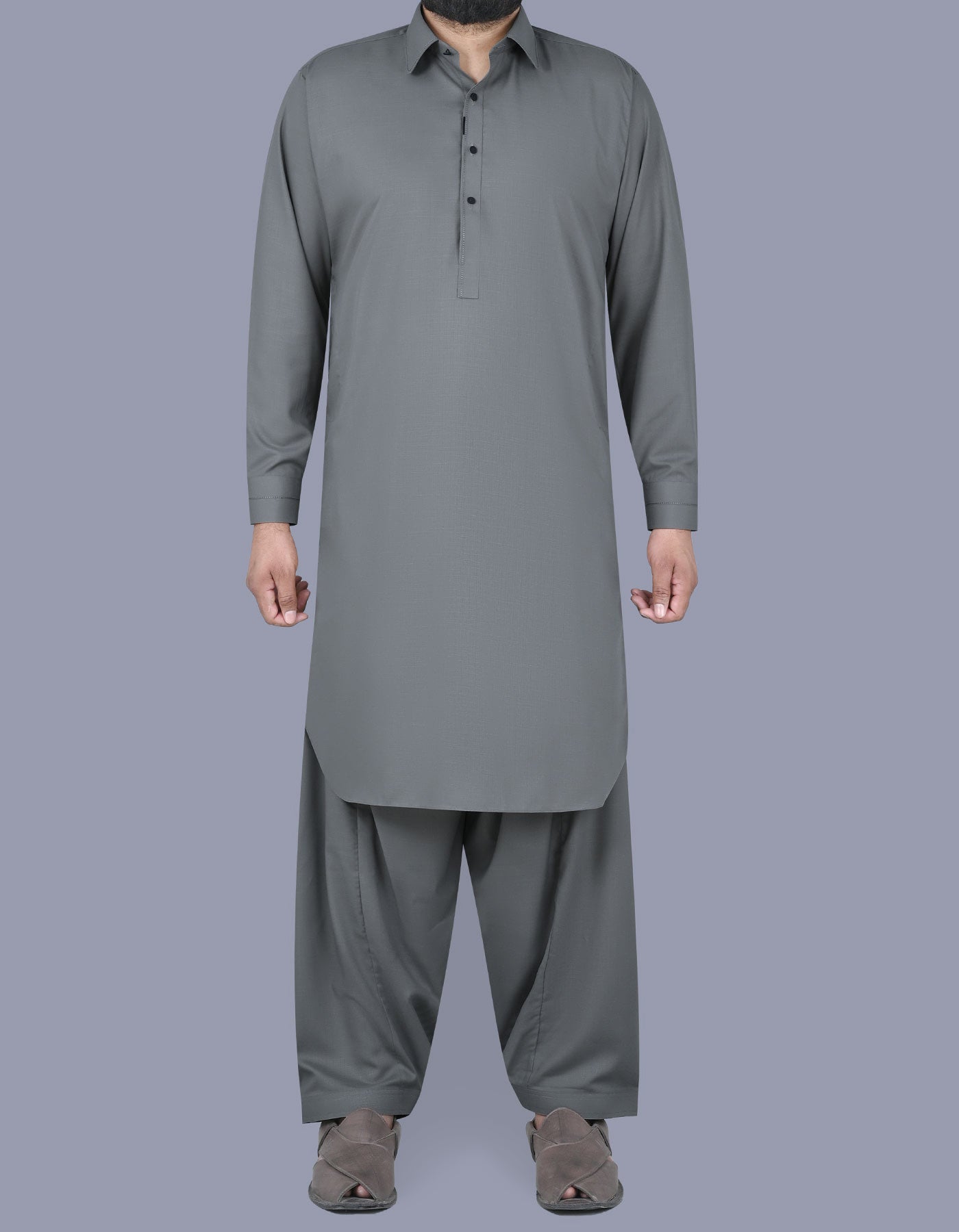 Grey Texture Kameez Shalwar KS2513-3S-XS