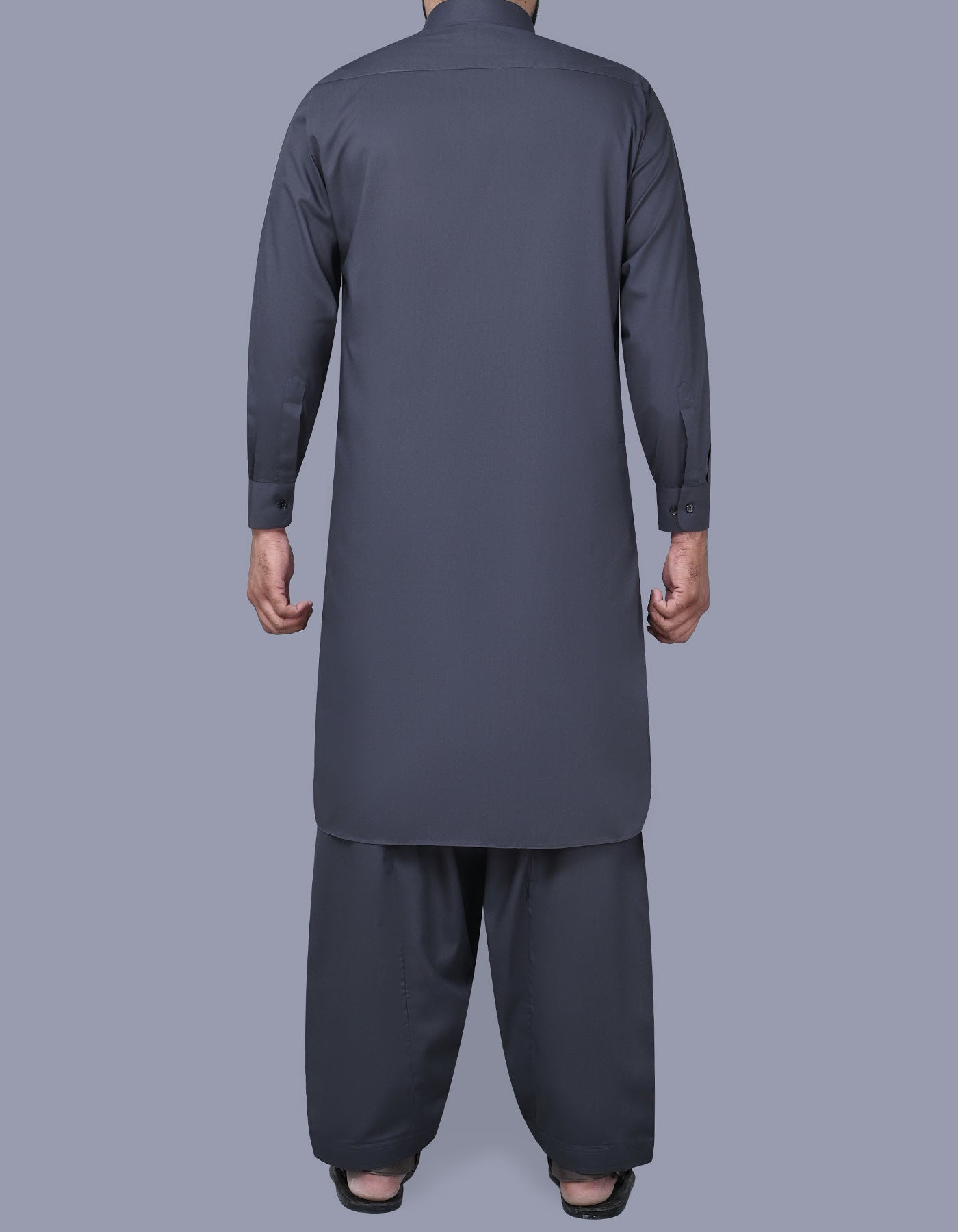 Grey Plain Kameez Shalwar KS2514-1R-L