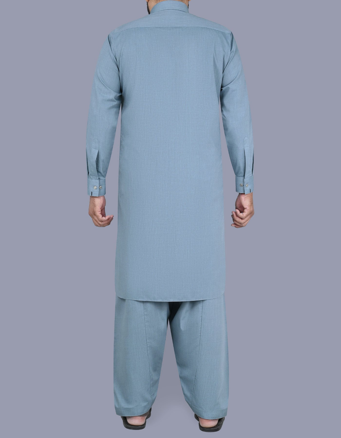L Grey Texture Kameez Shalwar KS2515-1R-L